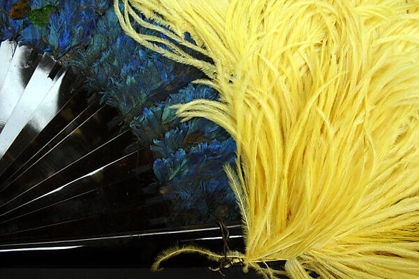 Fan, ostrich feathers, tortoiseshell, probably French