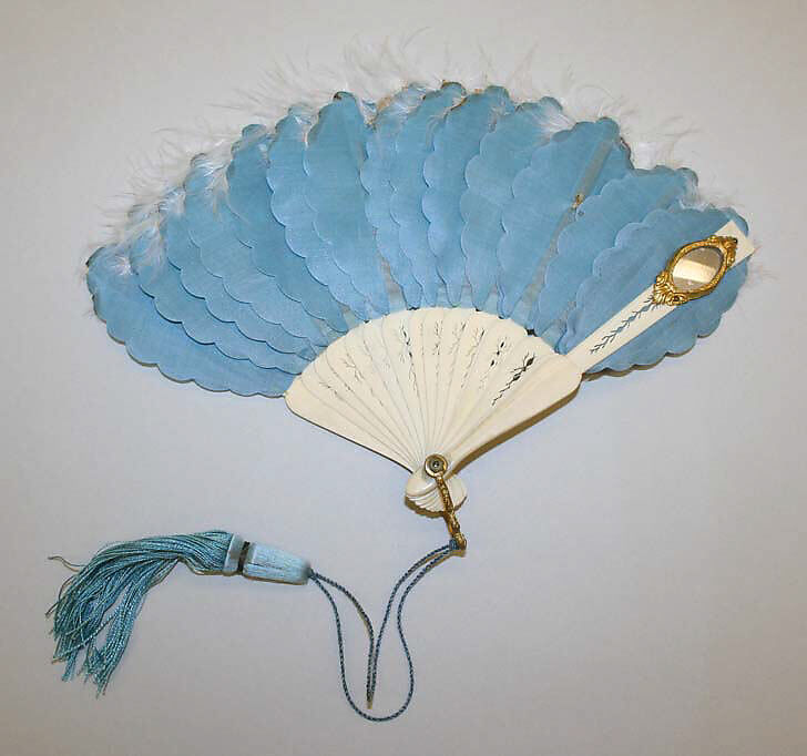 Brisé fan, silk, celluloid, French 