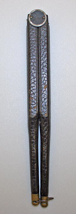 Mourning fan, leather, cotton, probably American