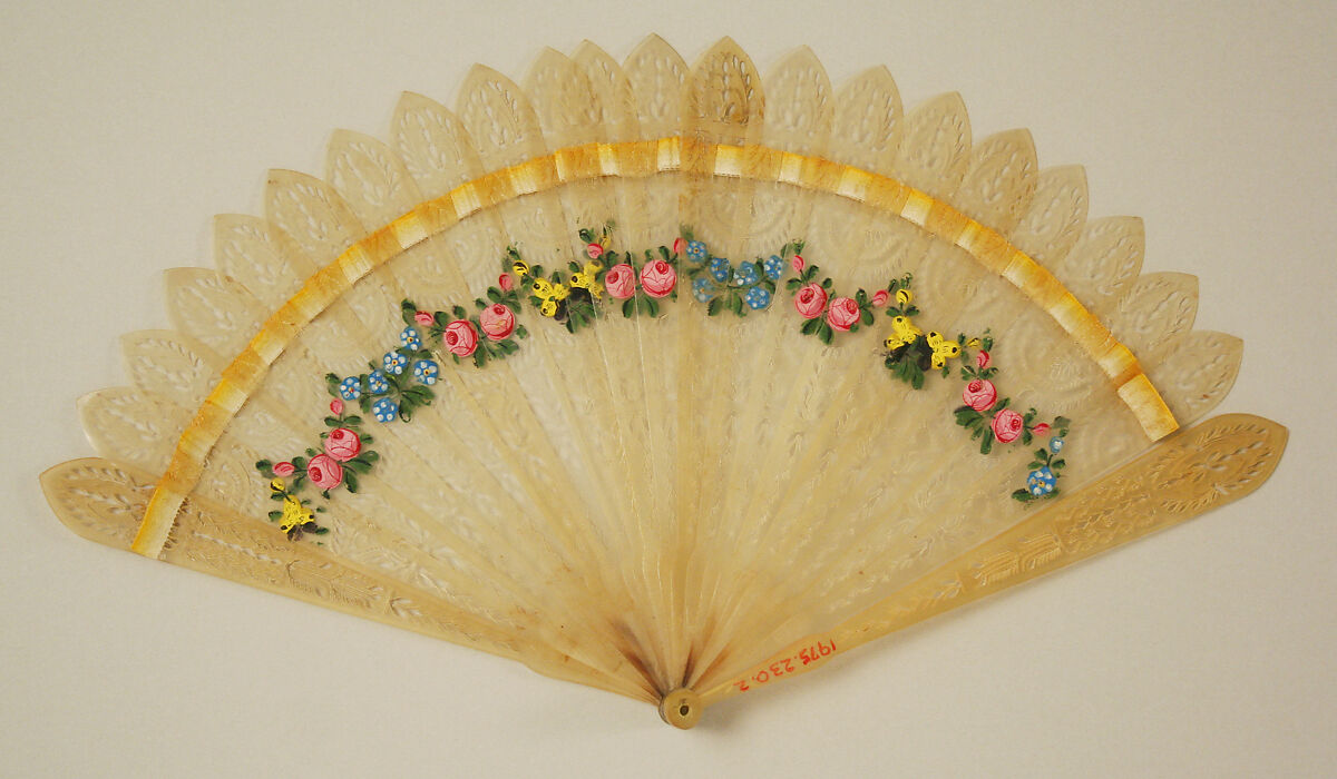 Fan, horn, silk, French