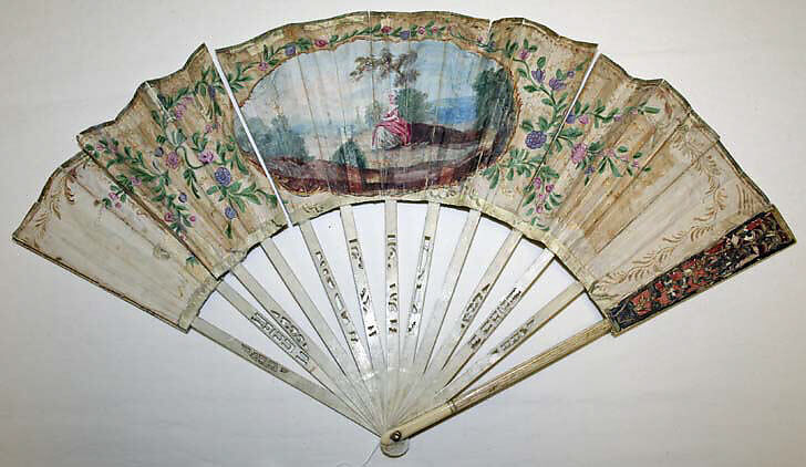 Fan, ivory, probably French