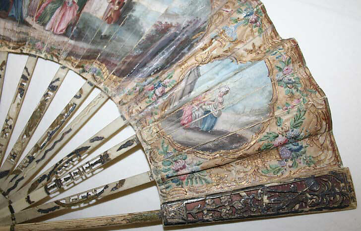 Fan, ivory, probably French