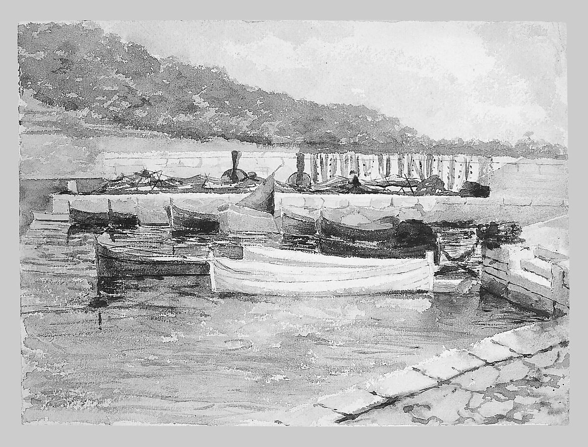 Boats, John Singer Sargent (American, Florence 1856–1925 London), Watercolor on white wove paper, American