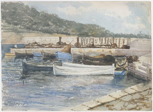 Boats, John Singer Sargent (American, Florence 1856–1925 London), Watercolor on white wove paper, American 