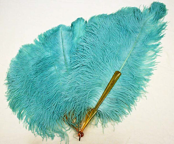 Fan, plastic, feathers, American or European 