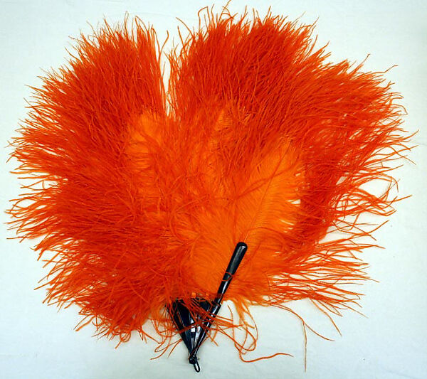 Fan, plastic, feathers, American or European 