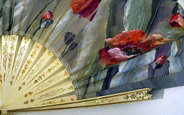 Fan, silk, plastic, American or European