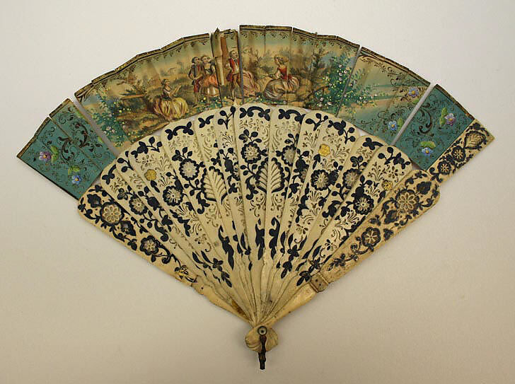 Fan, ivory, paper, probably French 