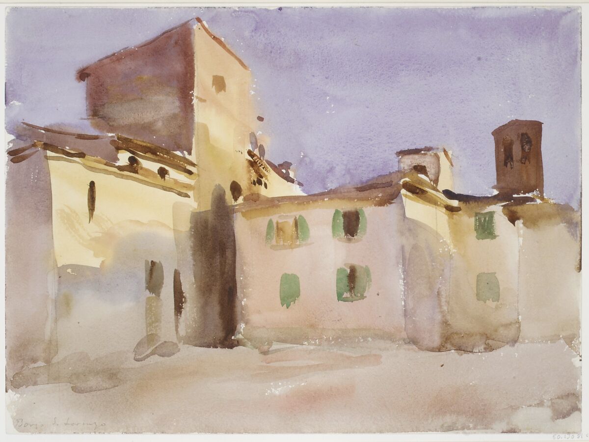 Borgo San Lorenzo (1), John Singer Sargent (American, Florence 1856–1925 London), Watercolor and graphite on white wove paper, American