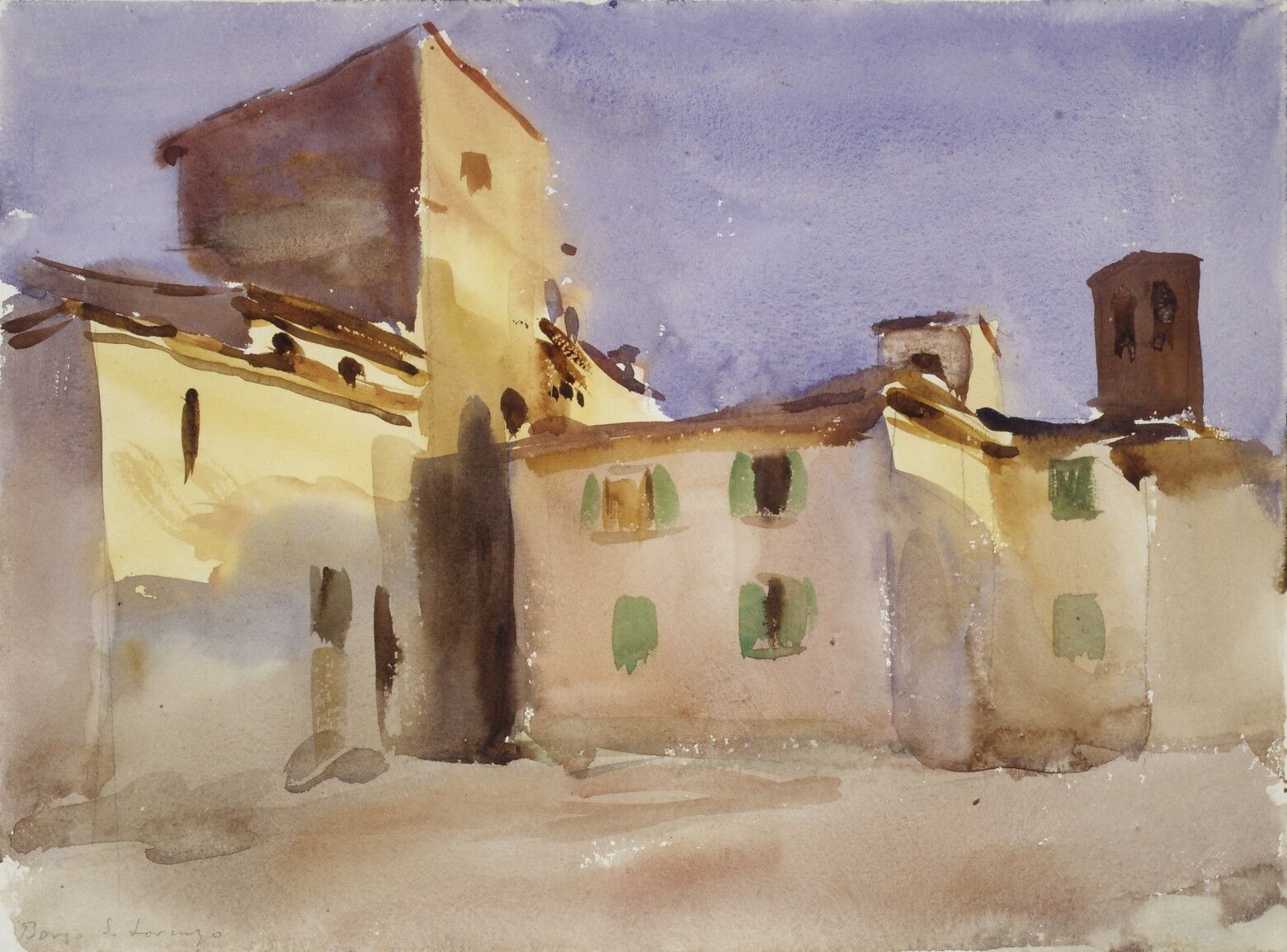 Borgo San Lorenzo (1), John Singer Sargent (American, Florence 1856–1925 London), Watercolor and graphite on white wove paper, American