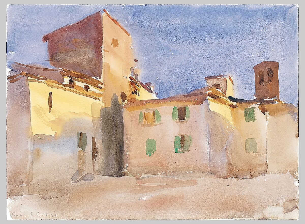 Borgo San Lorenzo (1), John Singer Sargent (American, Florence 1856–1925 London), Watercolor and graphite on white wove paper, American