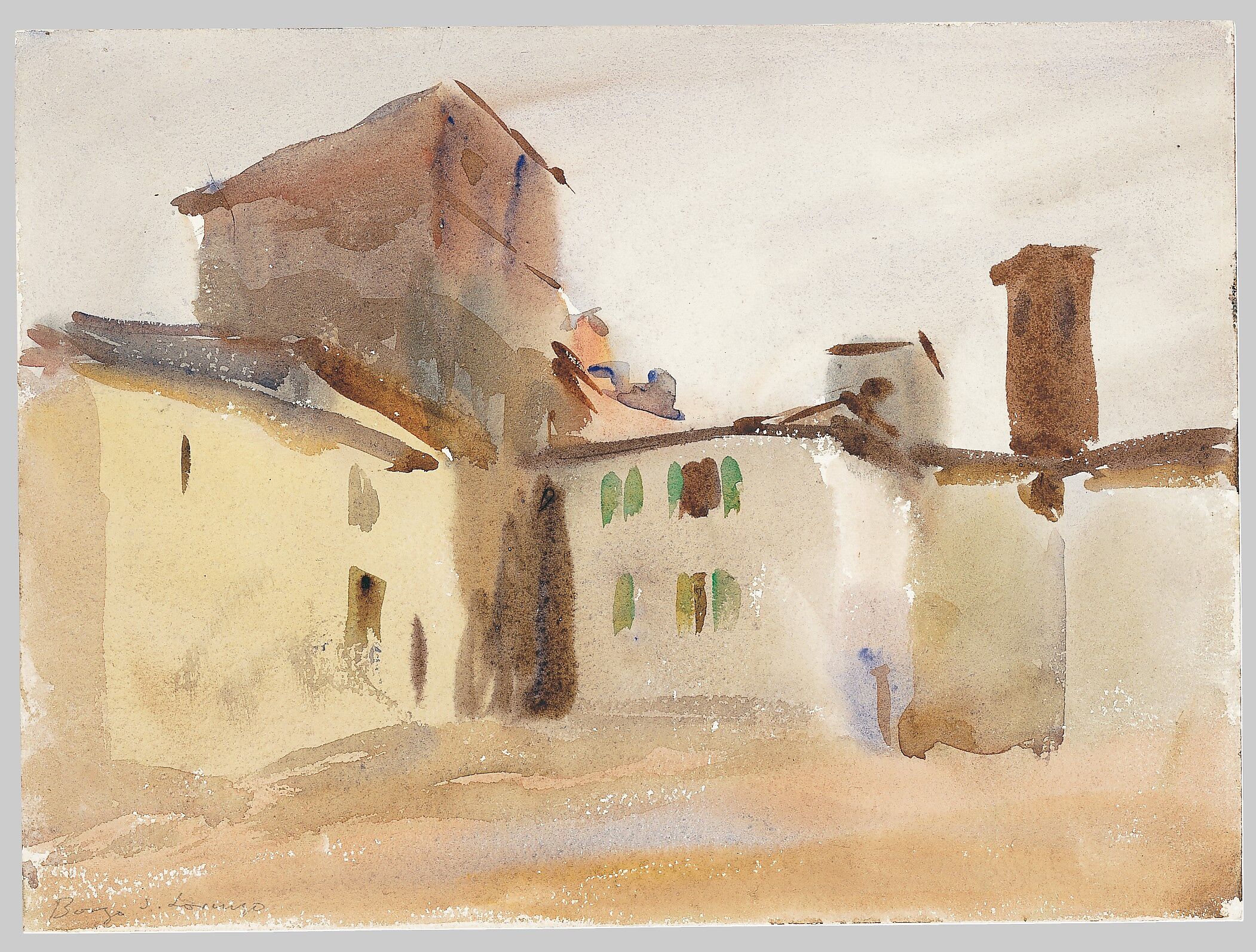 Borgo San Lorenzo (2), John Singer Sargent (American, Florence 1856–1925 London), Watercolor on white wove paper, American