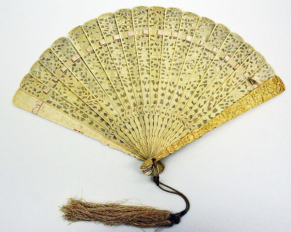 Fan, ivory, silk, Chinese 