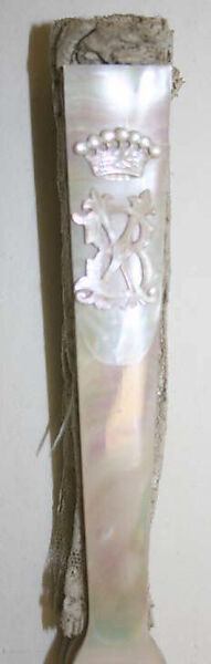 Fan, mother of pearl, cotton, probably French