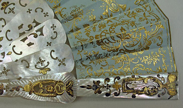 Fan, Tiffany &amp; Co. (1837–present), shell, paper, silk, metal, French