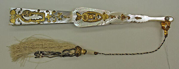 Fan, Tiffany &amp; Co. (1837–present), shell, paper, silk, metal, French