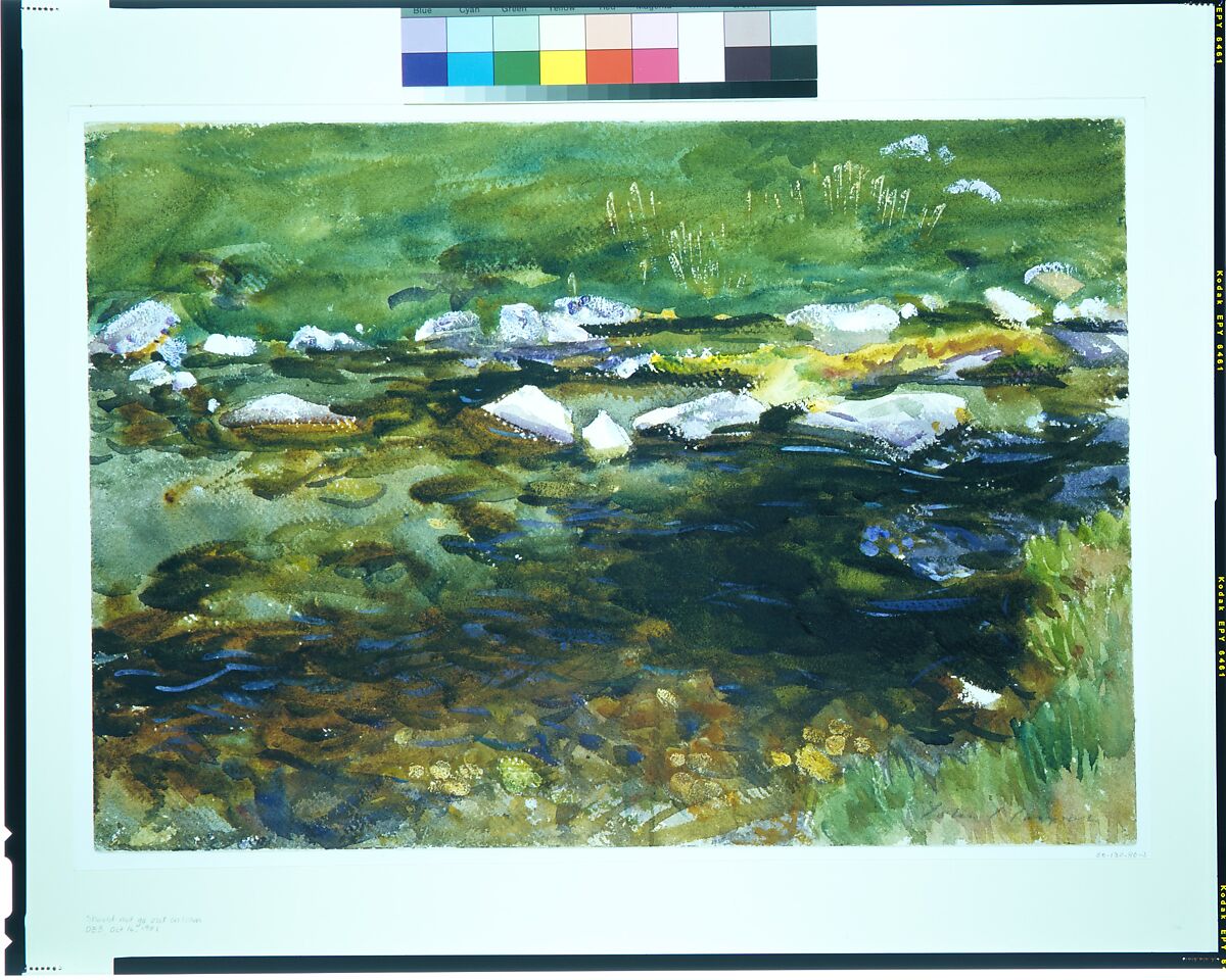 Brook and Meadow, John Singer Sargent (American, Florence 1856–1925 London), Watercolor, gouache, and graphite on white wove paper, American