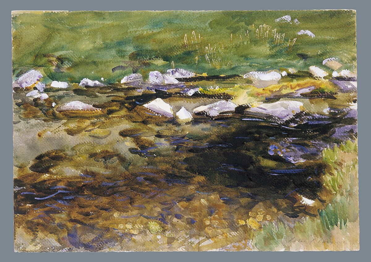 Brook and Meadow, John Singer Sargent (American, Florence 1856–1925 London), Watercolor, gouache, and graphite on white wove paper, American