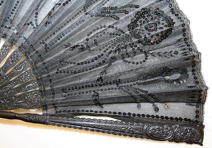 Fan, cotton, sequins, American
