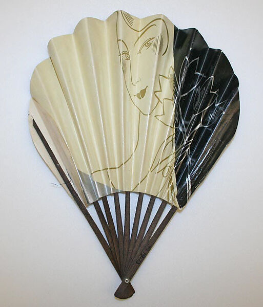 Fan, paper, wood, French