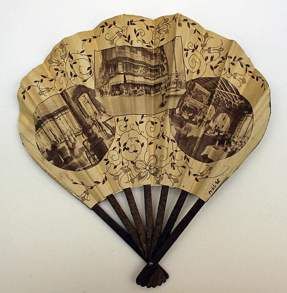 Fan, paper, wood, French