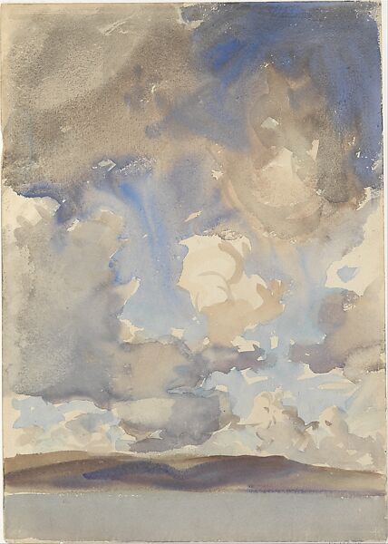 Clouds, John Singer Sargent (American, Florence 1856–1925 London), Watercolor on white wove paper, American 