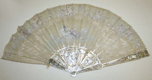Fan, silk, French 