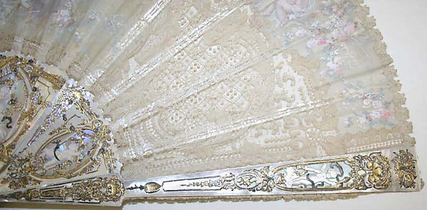 Fan, silk, French