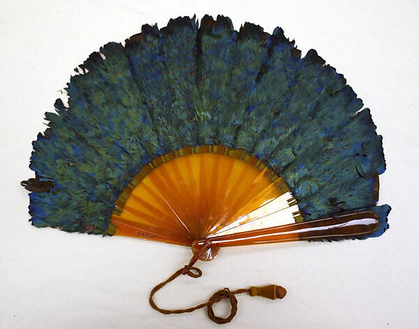 Fan, plastic, feathers, American 