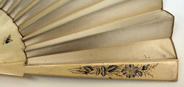 Fan, silk, ivory, American