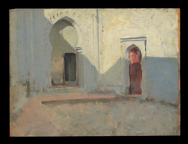 Courtyard, Tétouan, Morocco, John Singer Sargent (American, Florence 1856–1925 London), Oil on wood, American 