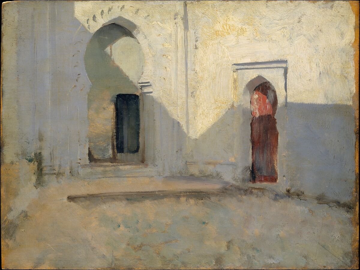 Courtyard, Tétouan, Morocco, John Singer Sargent (American, Florence 1856–1925 London), Oil on wood, American