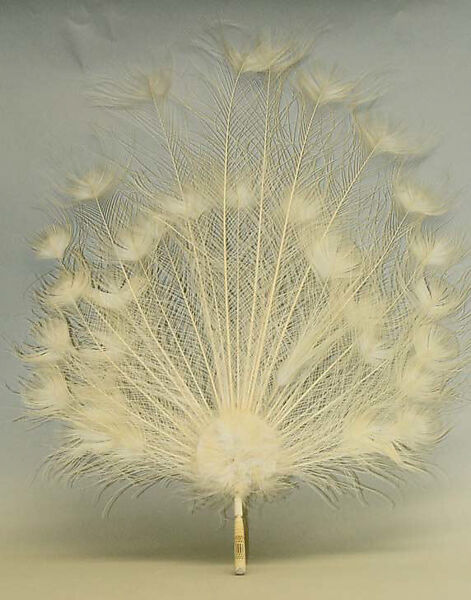 Fan, feathers, ivory, American or European 