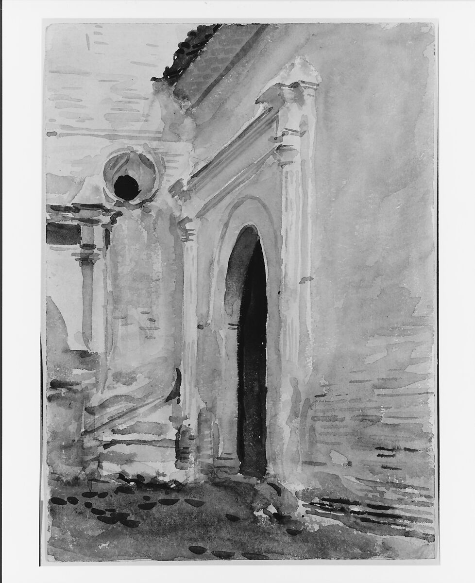 Arched Doorway, John Singer Sargent (American, Florence 1856–1925 London), Watercolor and gouache on white wove paper, American