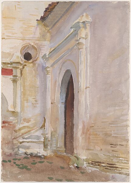 Arched Doorway, John Singer Sargent (American, Florence 1856–1925 London), Watercolor and gouache on white wove paper, American 