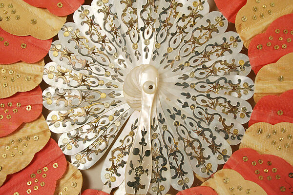Fan, silk, American