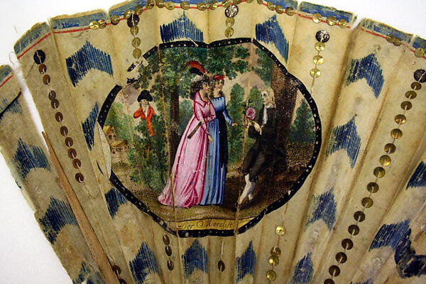 Fan, silk, European
