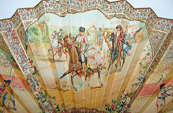 Fan, paper, wood, Spanish