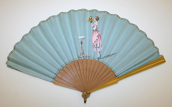 Fan, wood, paper, Cuban 