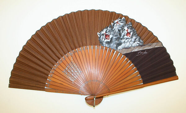 Fan, bamboo, silk, Cuban 