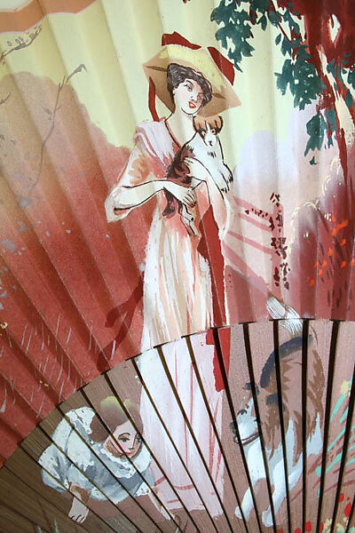 Fan, wood, paper, Cuban