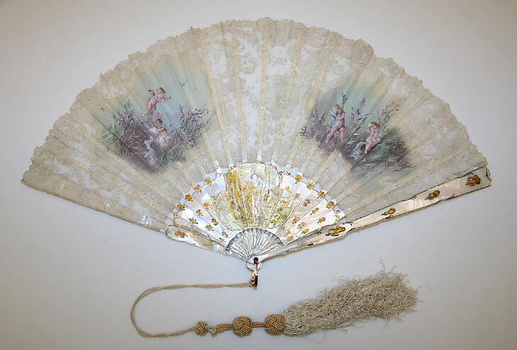 Fan, silk, American 