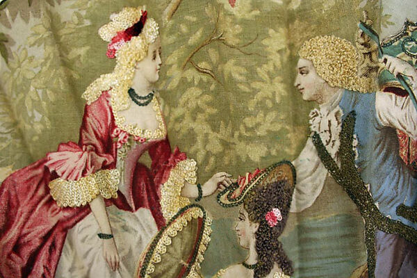 Fan, cotton, wood, European