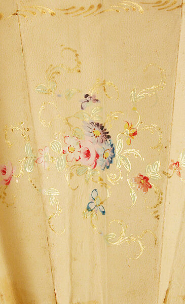 Fan, paper, mother-of-pearl, gold leaf, French