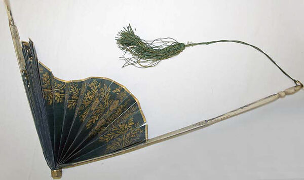 Fan, ivory, silk, paper, Japanese 