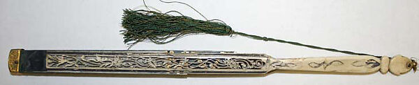 Fan, ivory, silk, paper, Japanese