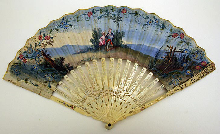 Fan, paper, ivory, French