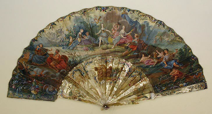 Fan, paper, mother-of-pearl, French 