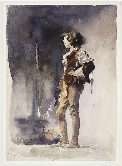 Boy in Costume, John Singer Sargent  American, Watercolor and graphite on white wove paper, American