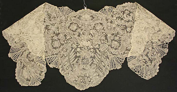 Shawl, lace, Belgian 